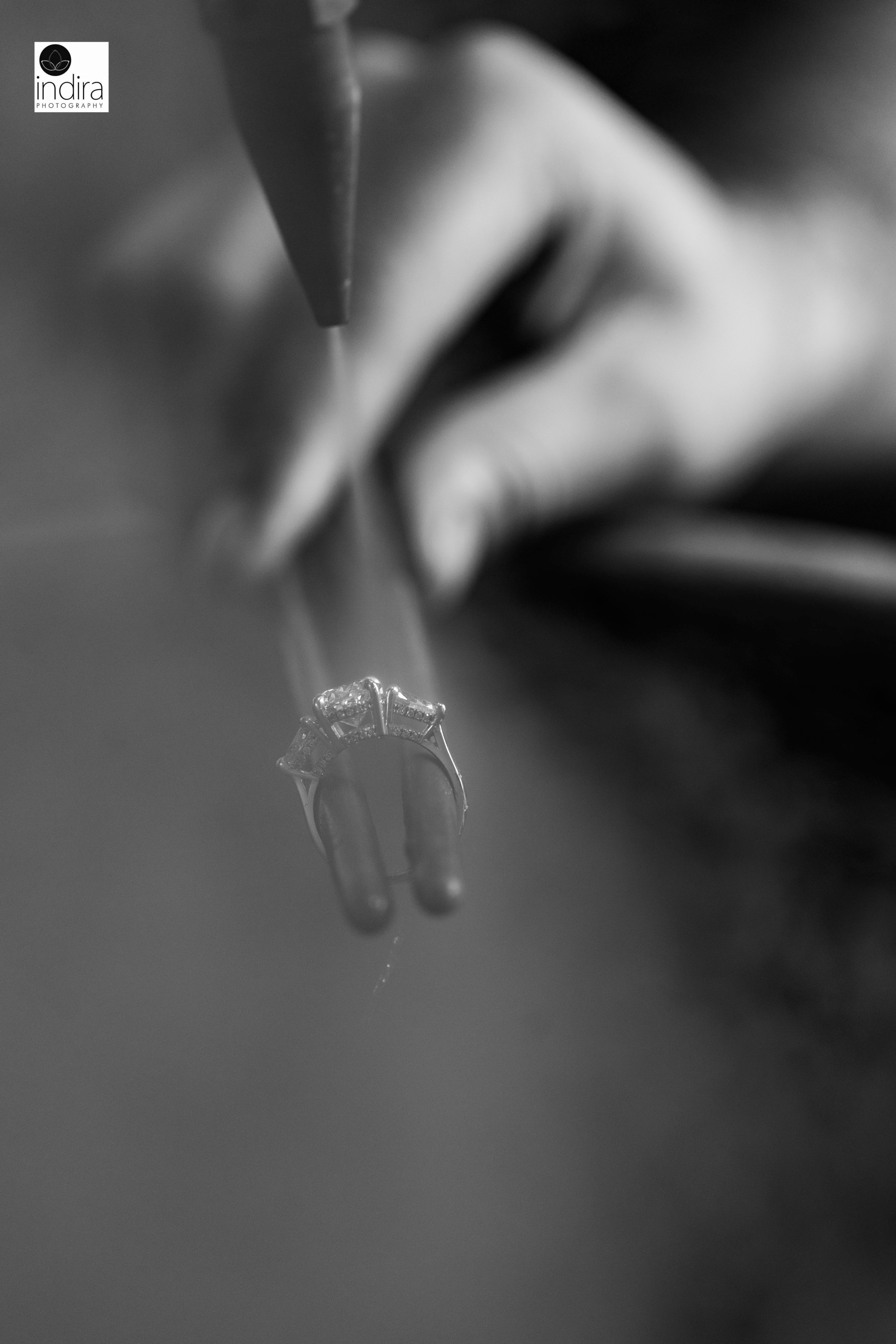 When the diamond ring is ready, it goes under pressure based water cleaning
